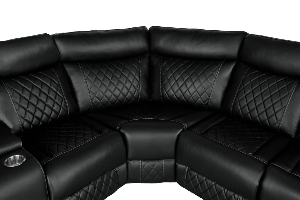 Home Theater Seating Manual Recliner With Cup Holder, Hide - Away Storage PU Reclining Sofa For Living Room, Home Theater