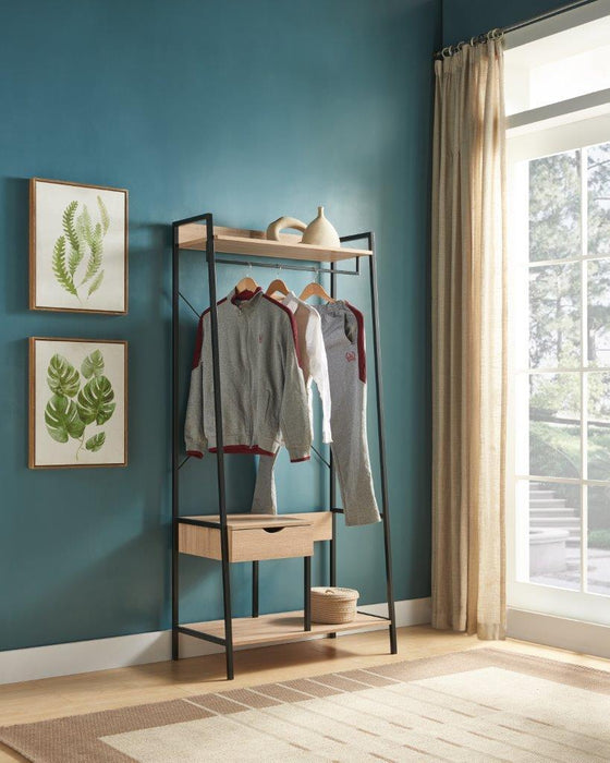 Metal Clothes Rack With One Drawer