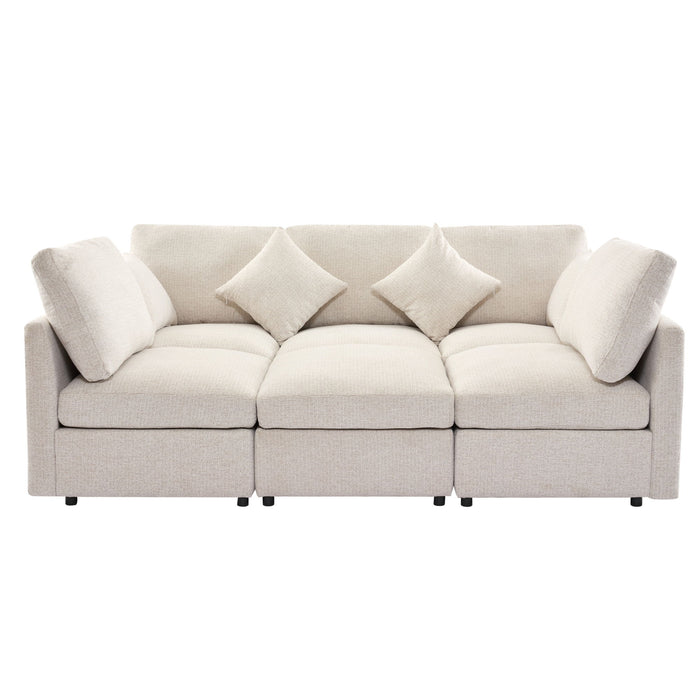 Sectional Sofa Modular Sofa U - Shaped Sofa Couch Sofa Bed L - Shaped Sofa With A Movable Ottoman And Two USB Ports For Living Room