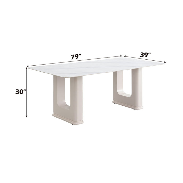 Kalam - Dining Table - Ceramic Top & Beige Finish