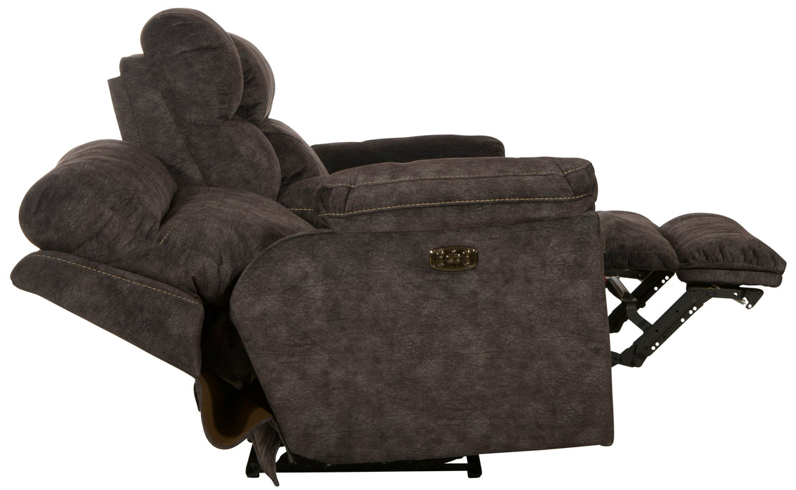 Sedona - Power Hdrst With Lumbar Lay Flat Reclining Console Loveseat With Storage & Cupholders