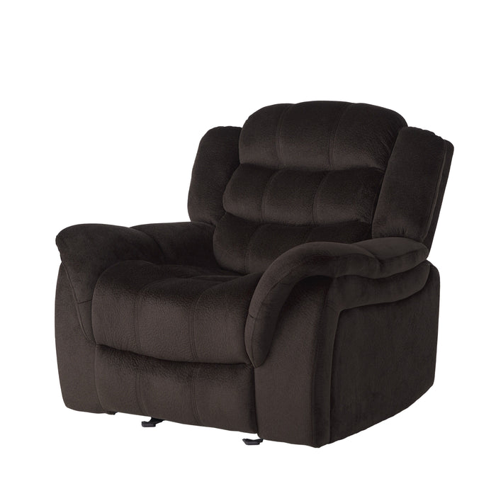 Classic Design, Plush Fabric, Glider Recliner