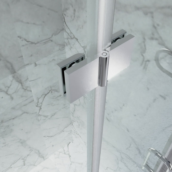 Bi-Fold - Semi-Frameless Shower Doors In Chrome With Clear Glass - Chrome