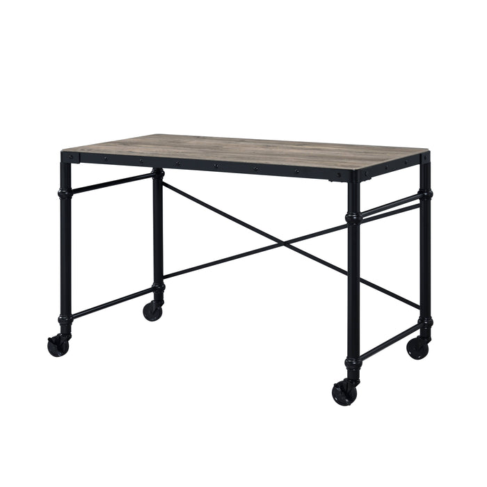 Oklarth - Rustic Writing Desk - Black / Oak