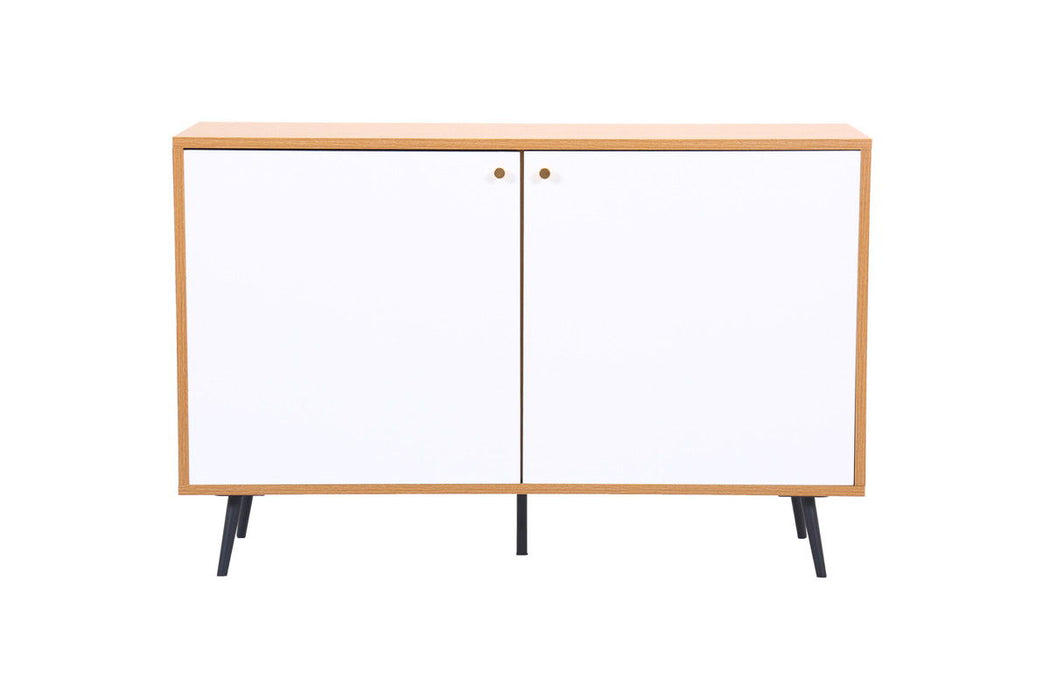 Carlotta - 46.5" Storage Console Cabinet Table - Light Brown And White