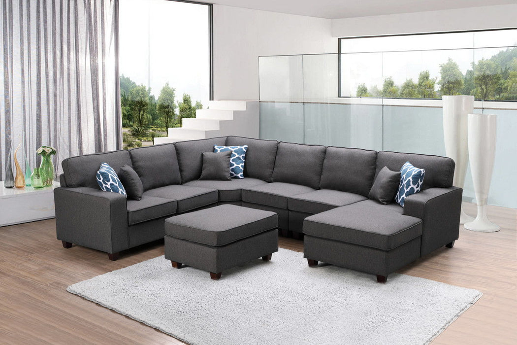 Willowleaf - Modular L-Shape Sectional Sofa Chaise And Ottoman