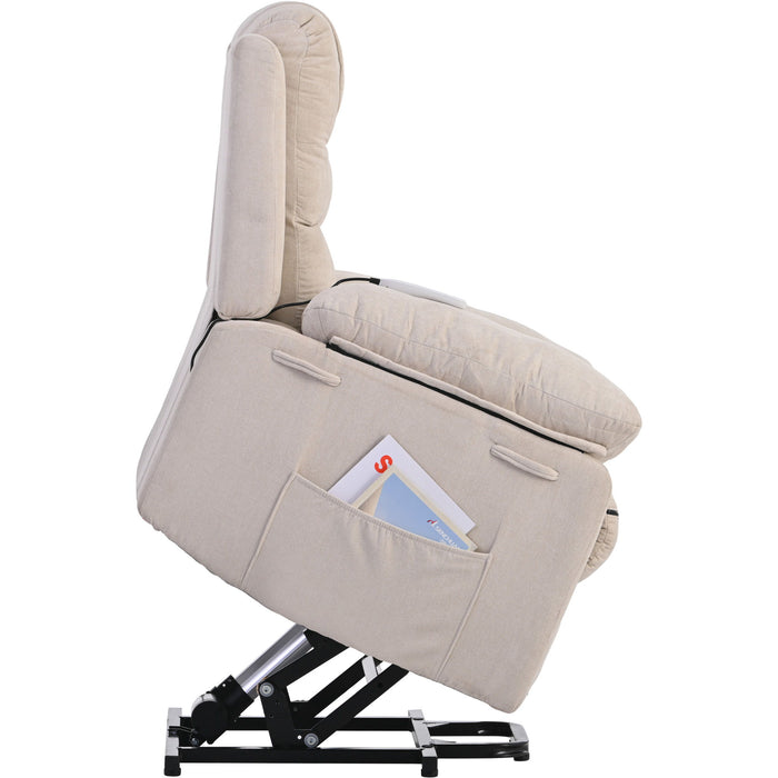 Massage Recliner, Power Lift Chair With Adjustable Massage And Heating Function, Recliner Chair With Infinite Position And Side Pocket For Living Room