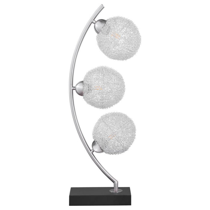 Claudia - Woven Spherical Metal Table Lamp - Black