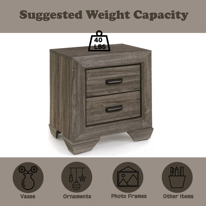 Lyndon - Weathered Grain Nightstand - Gray