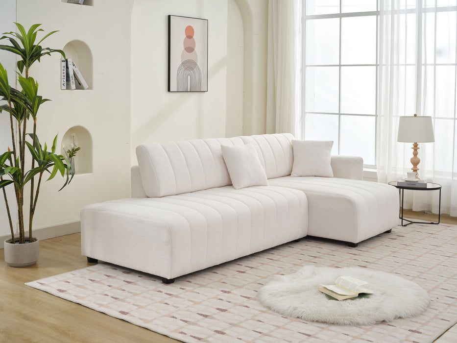 Jessica - Lamb Wool Sectional Sofa With Chaise