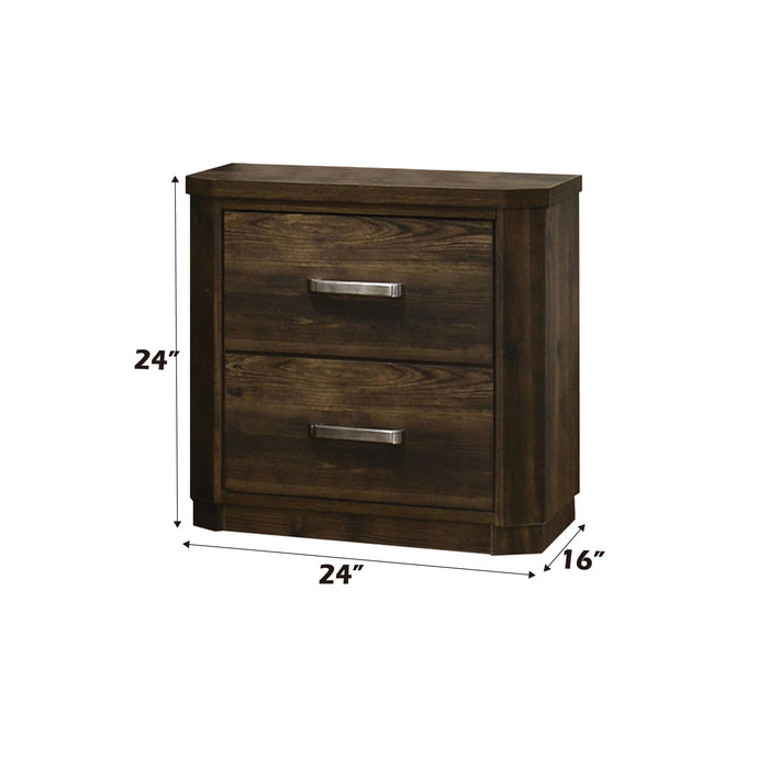 Elettra - Rustic Nightstand - Walnut