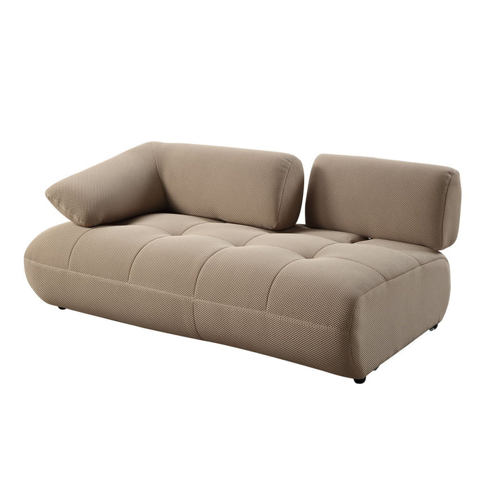 Carrick - Sandwich Mesh Sectional Sofa With An Ottoman - Beige