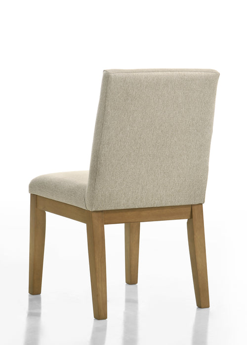 Jasper - Contemporary Beige Fabric 19" Dining Chair (Set of 2) - Driftwood Finish