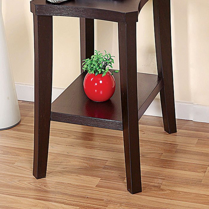Livingroom Chairside Table, Small Display Table With Bottom Shelve - Red Cocoa