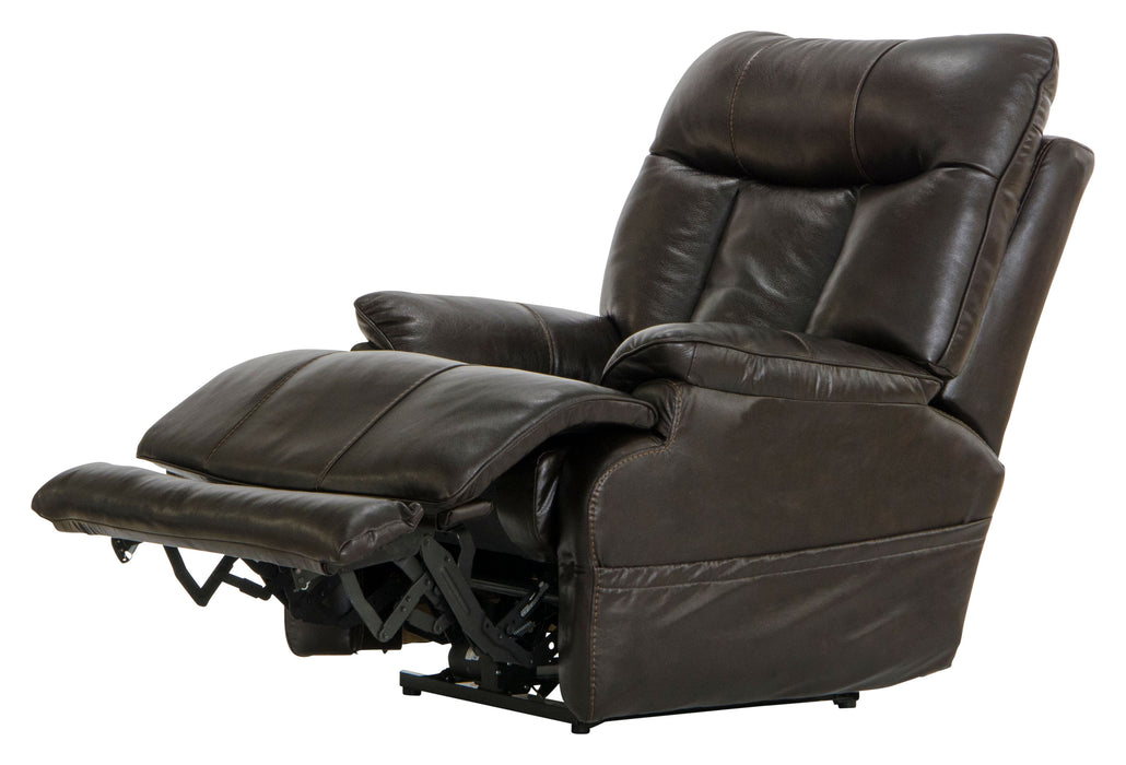 Naples - Power Lay Flat Recliner With Extended Ottoman - Chocolate