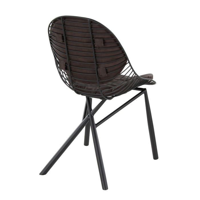 Wired - Contemporary Chair (Set of 2) - Black / Espresso