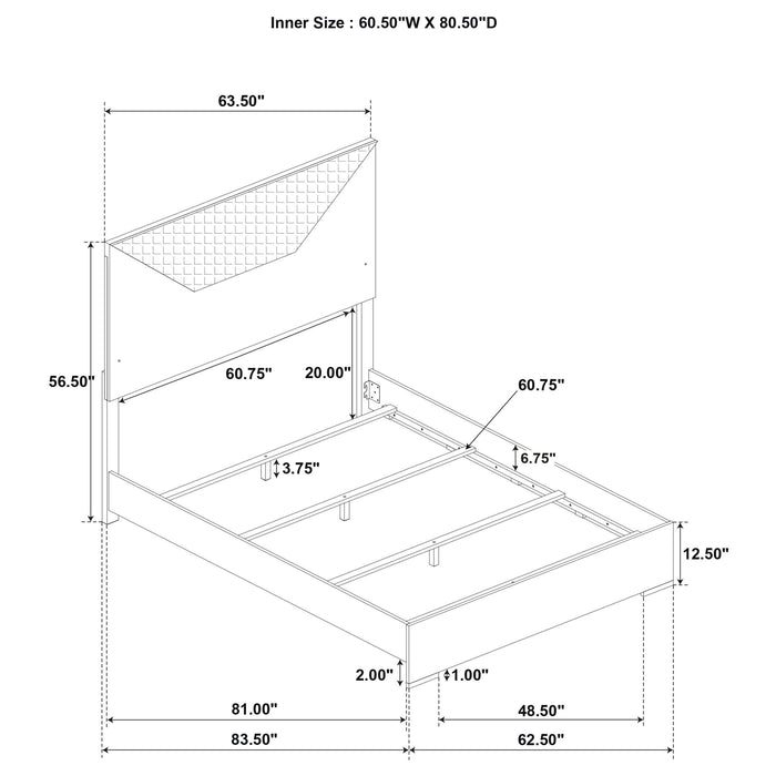 Ives - 5-Piece Queen Bedroom Set - White High Gloss