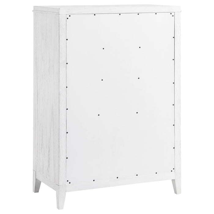 Marielle - 5 Drawer Bedroom Chest - Distressed White