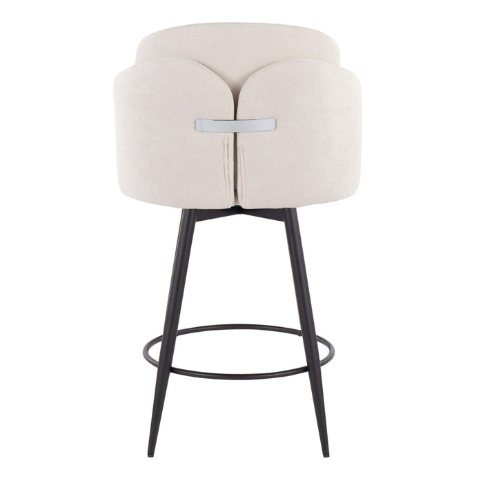 Dahlia - Contemporary Fixed Height Counter Stool With Round Footrest (Set of 2)