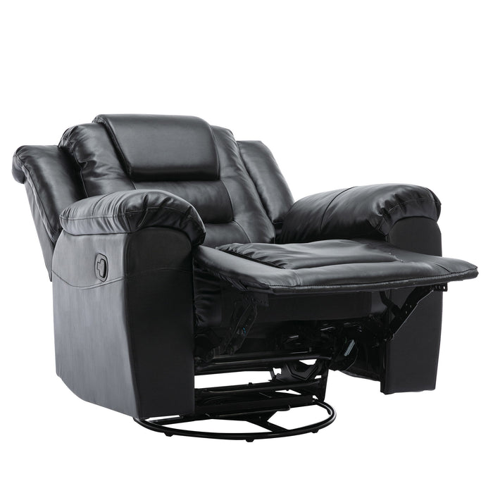 360° Swivel And Rocking Home Theater Recliner Manual Recliner Chair With Wide Armrest For Living Room