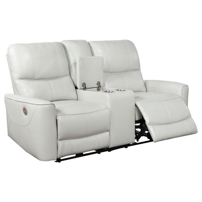 Greenfield - Upholstered Power Reclining Loveseat With Console