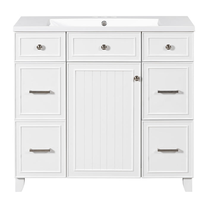 Bathroom Vanity Cabinet With Sink Top Combo Set, Single Sink, Shaker Cabinet With Soft Closing Door And Drawer