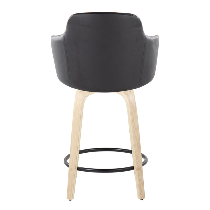 Boyne - Contemporary Fixed Height Counter Stool With Swivel (Set of 2) Round Footrest