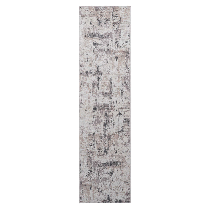 2' x 8' Abstract Non-Shedding Stylish And Stain Resistant Area Rug - Cream / Brown