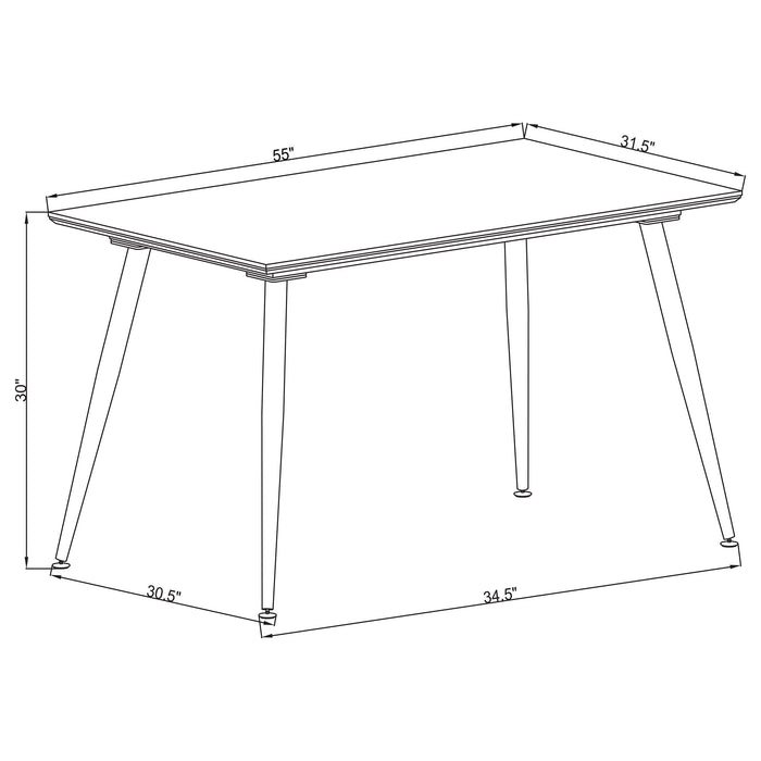 Dennison - Rectangular Dining Table With Ceramic Top - Grey