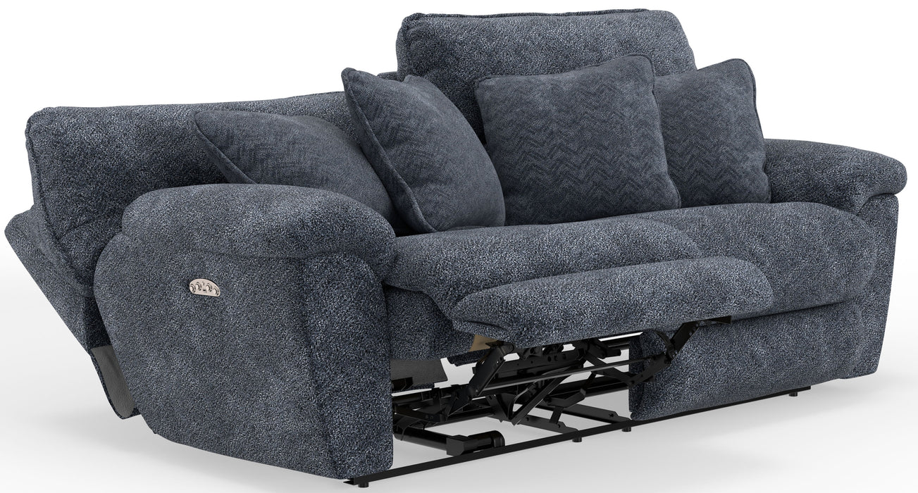 Paxon - Deep Seat Power Reclining Sofa With Power Adjustable Headrest - Smoke