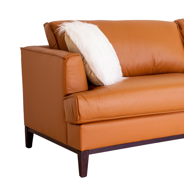 Aspen - Top Grain Leather Sofa - Orange