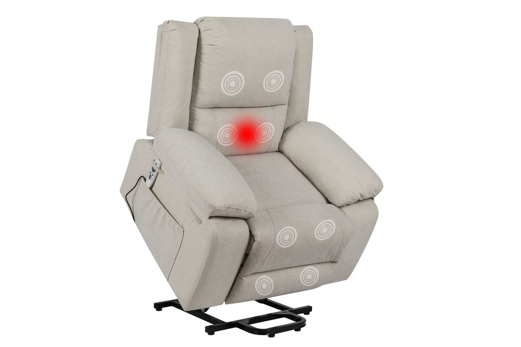 Electric Power Recliner Chair With Massage For Elderly, Remote Control Multi-Function Lifting, Timing, Cushion Heating Chair With Side Pocket