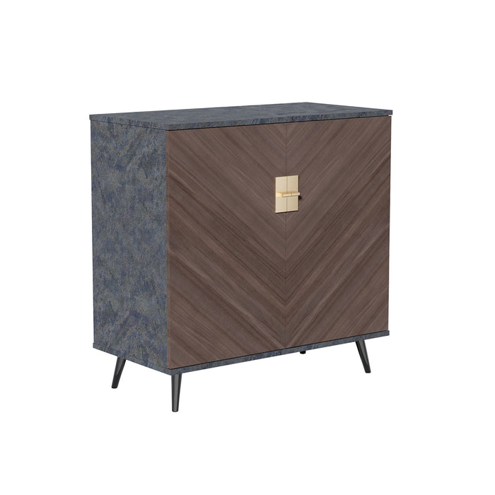 Accent Storage Cabinet With Doors, Bar Cabinet Buffet Cabinet With Storage For Living Room, Hallway, Bedroom - Brown Mix