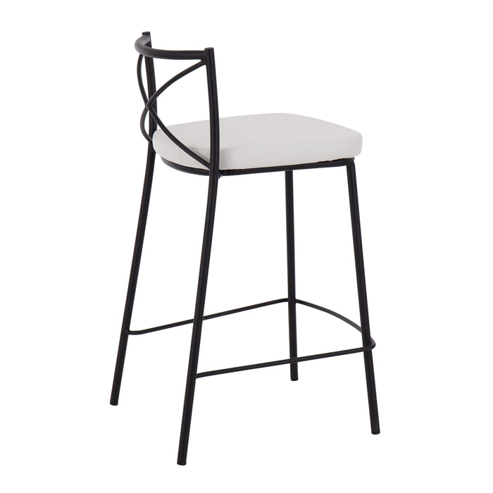 Modern Charlotte - Contemporary Fixed Height Counter Stool (Set of 2)