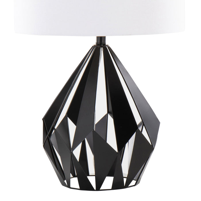 Geo - Me Tri Contemporary Table Lamp (Set of 2) - Matte Black / White