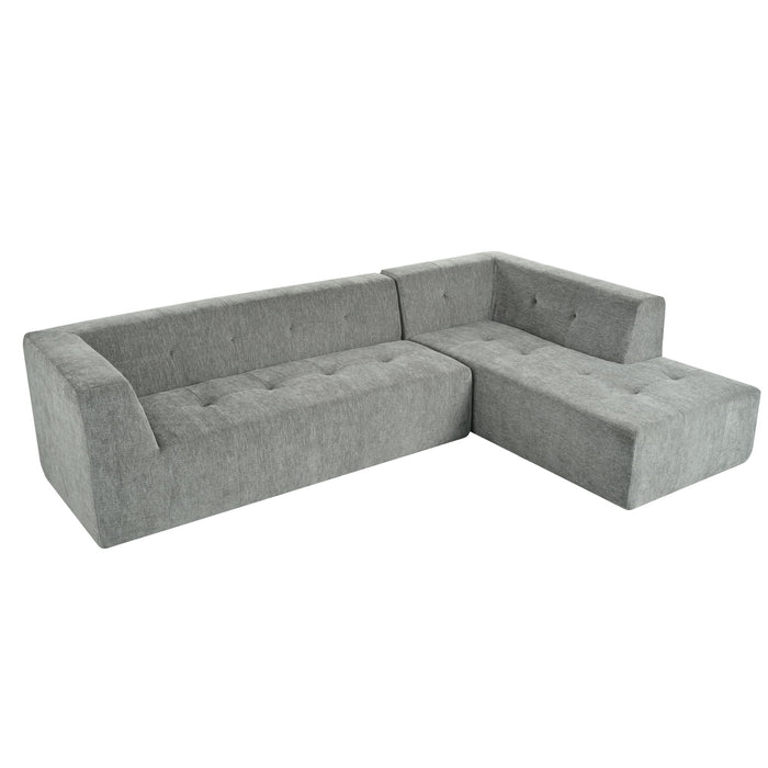 Modular Combination Living Room Sofa Set, Modern Minimalist Sofa, Living Room Upholstered Sofa Bed, Bedroom, 2 Pieces Computer Free Combination, L - Shaped