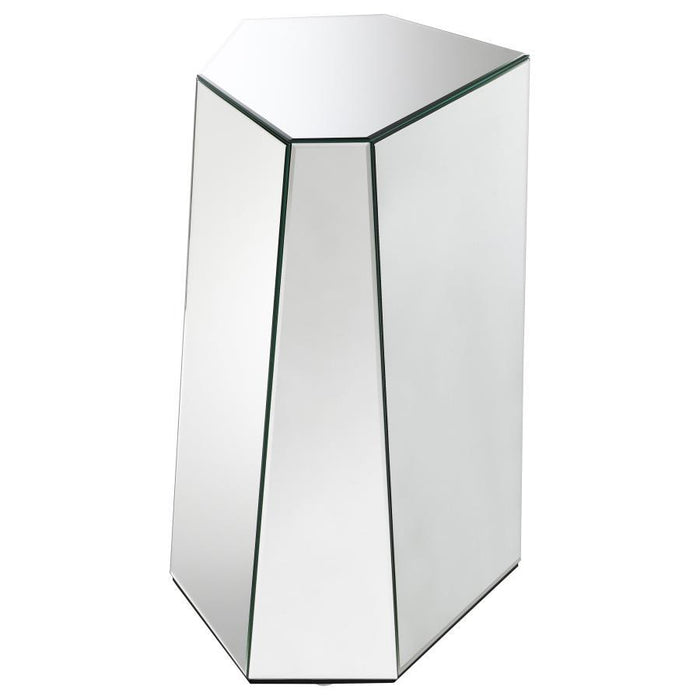 Capella - Mirrored Abstract Geometric End Table - Silver