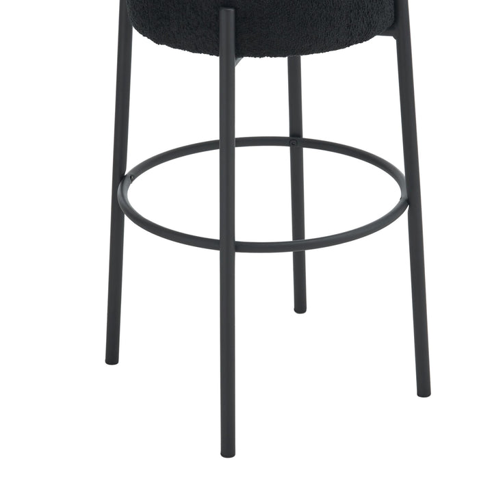 Round High Bar Stools (Set of 2), Contemporary Upholstered Dining Stools For Kitchens, Coffee Shops And Bar Stores