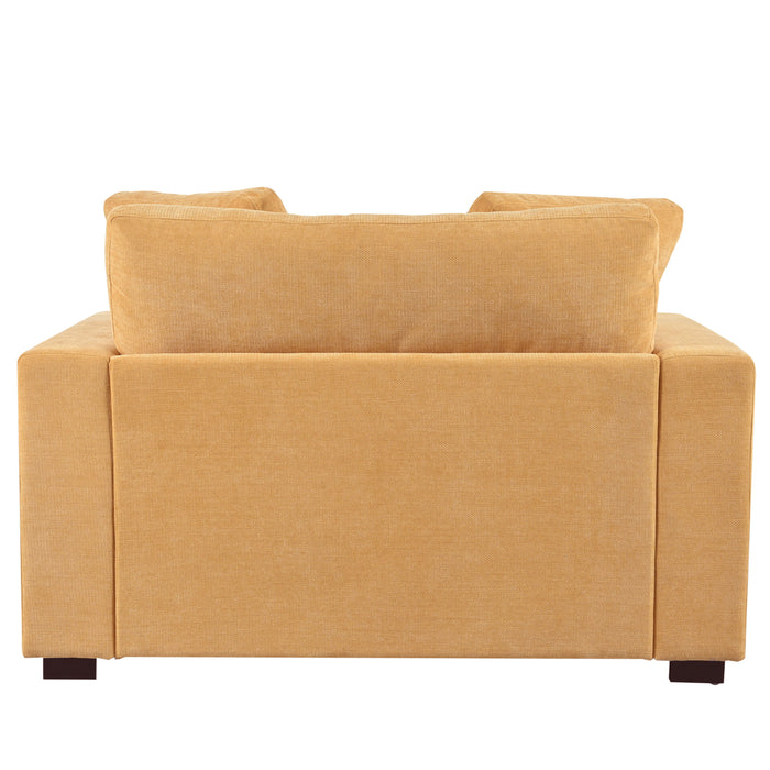 Oversized Chaise, Lounge Chair Classic Design, Soft Fabric, Durable Frame With Solid Wood Legs