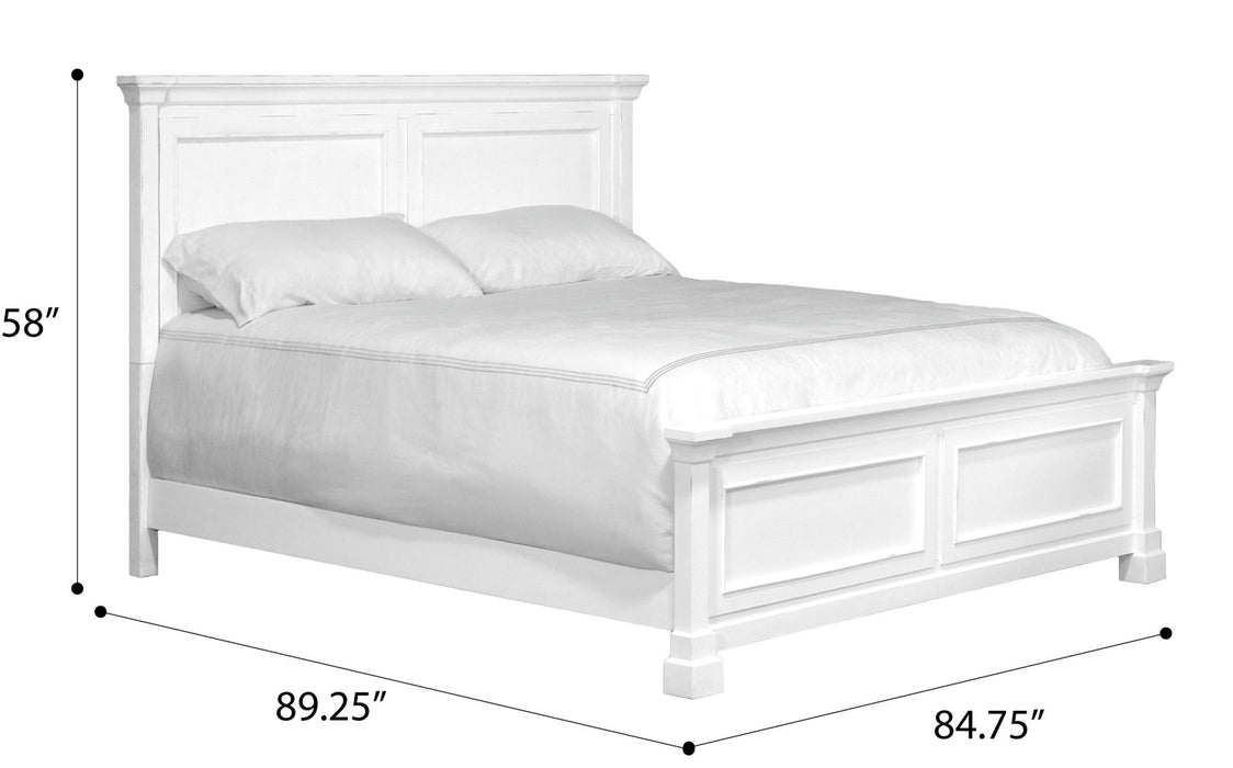 King Coastal Panel Bed - White