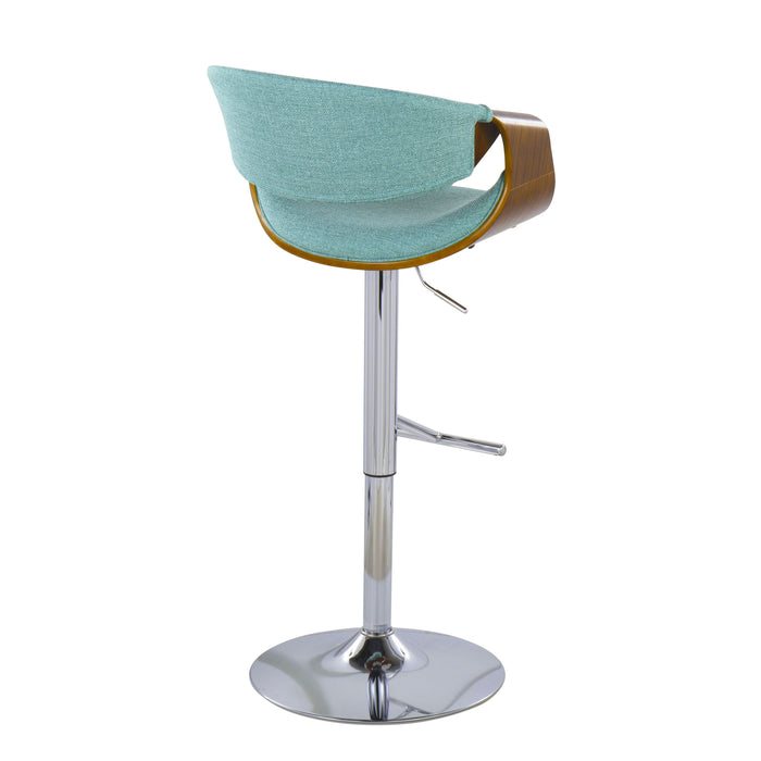 Curvo - Mid Century Modern Adjustable Barstool With Swivel With Straight T Footrest