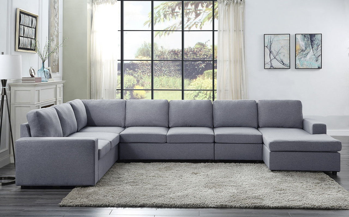 Tifton - Linen 7 Seat Reversible Modular Sectional Sofa Chaise