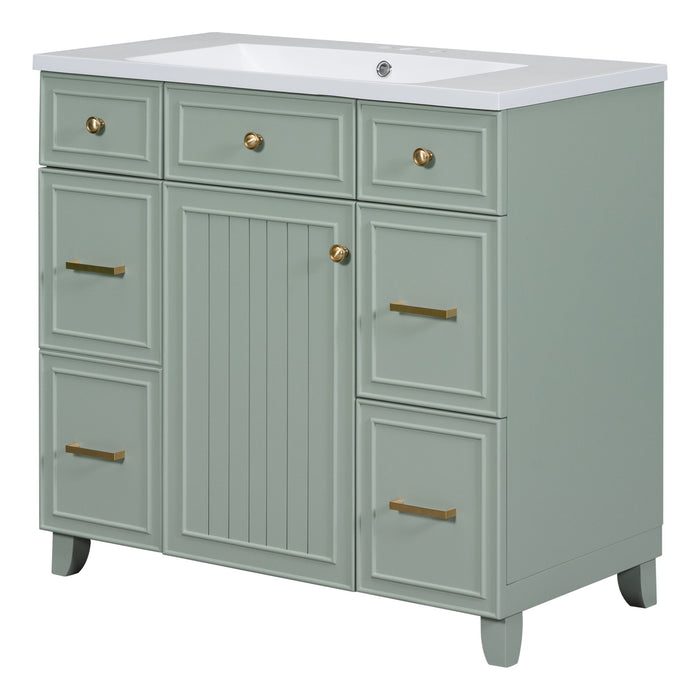 Bathroom Vanity Cabinet With Sink Top Combo Set, Single Sink, Shaker Cabinet With Soft Closing Door And Drawer