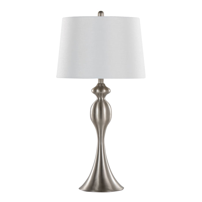 Ashland - Contemporary Table Lamp (Set of 2) - Nickel / White