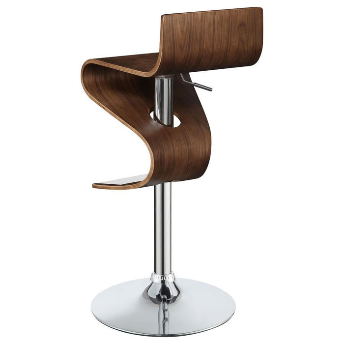 Covina - Adjustable Bar Stool - Walnut And Chrome