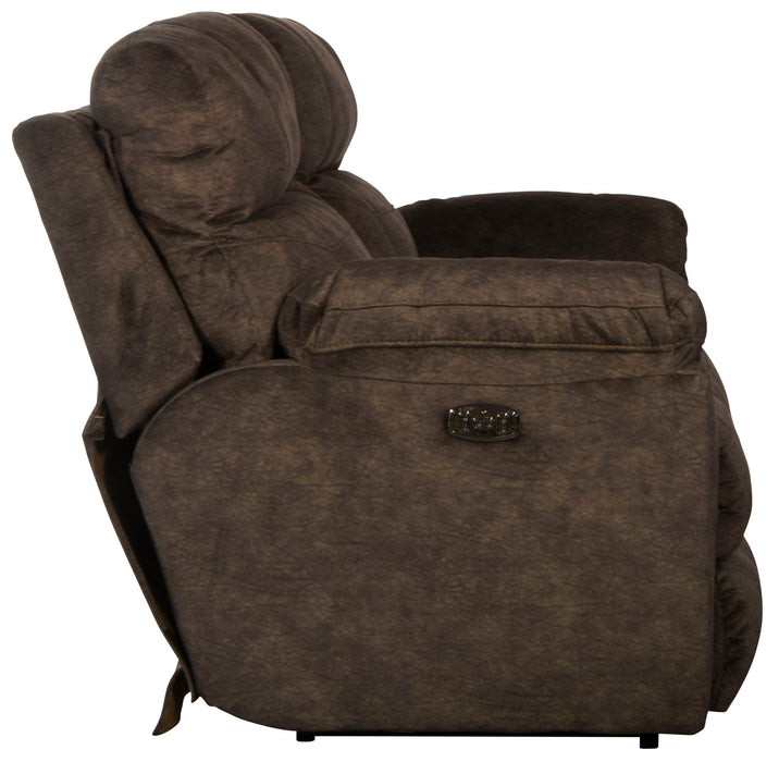 Sedona - Power Hdrst With Lumbar Lay Flat Reclining Console Loveseat With Storage & Cupholders