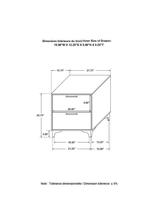 Kendall - 2-Drawer Nightstand