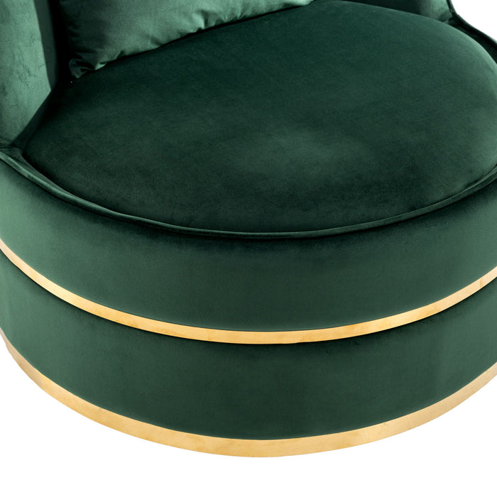 360° Swivel Accent Chair Velvet Modern Upholstered Barrel Chair Over-Sized Soft Chair With Seat Cushion For Living Room