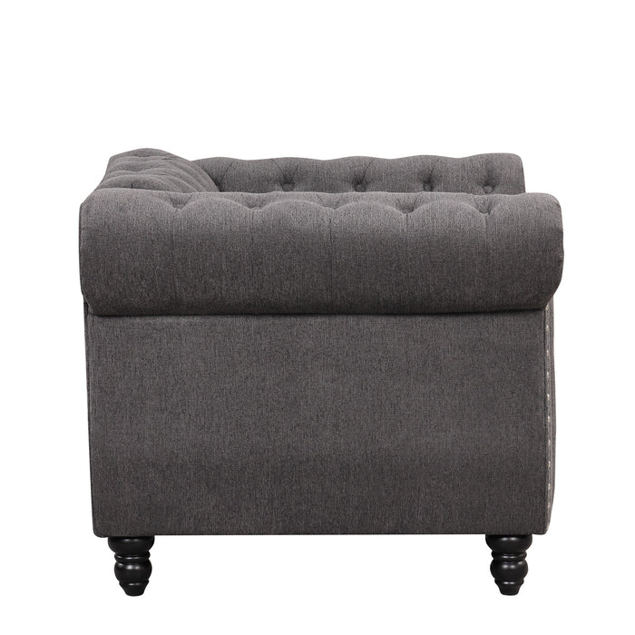 Modern Sofa Dutch Plush Upholstered Sofa, Solid Wood Legs, Buttoned Tufted Backrest