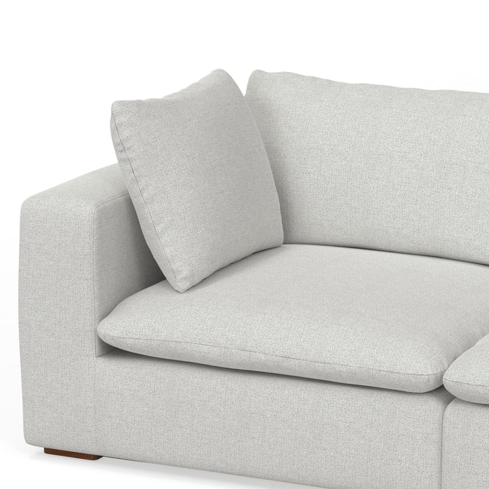 Jasmine - Corner Sectional Sofa and Ottoman - Cloud Gray